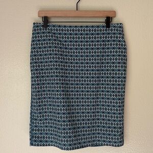 Adrianna Papell Blue Geometric Pencil Skirt